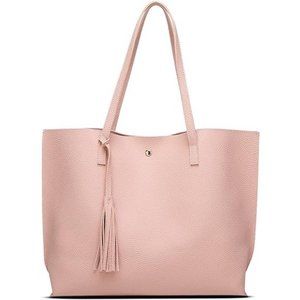 Women Leather Tote Shoulder Bag Tassel Handbag